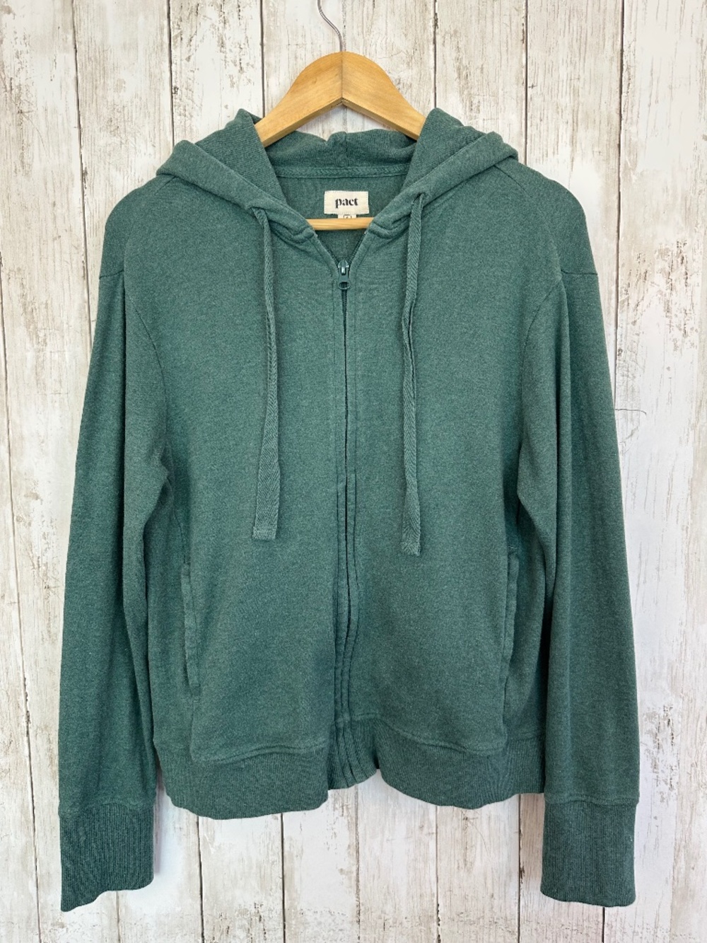 Pact Mens Cloud Brushed Fleece Zip Hoodie Size S  Organic Cotton Athleisure